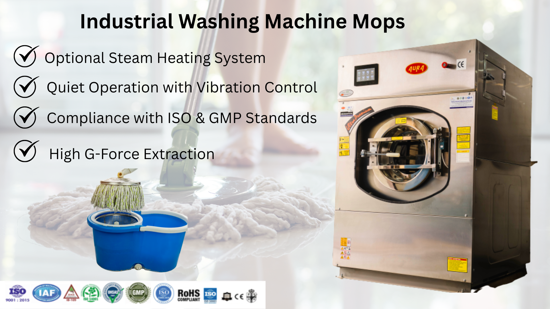 Industrial Washing Machine Mops